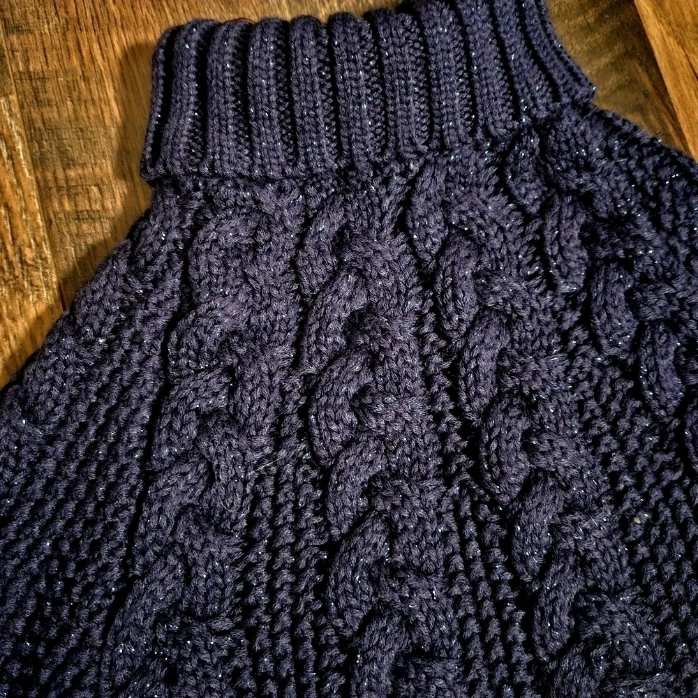 Osh Kosh B'Gosh Baby Girl Navy Blue Cable Knit Sweater Size 9 Months